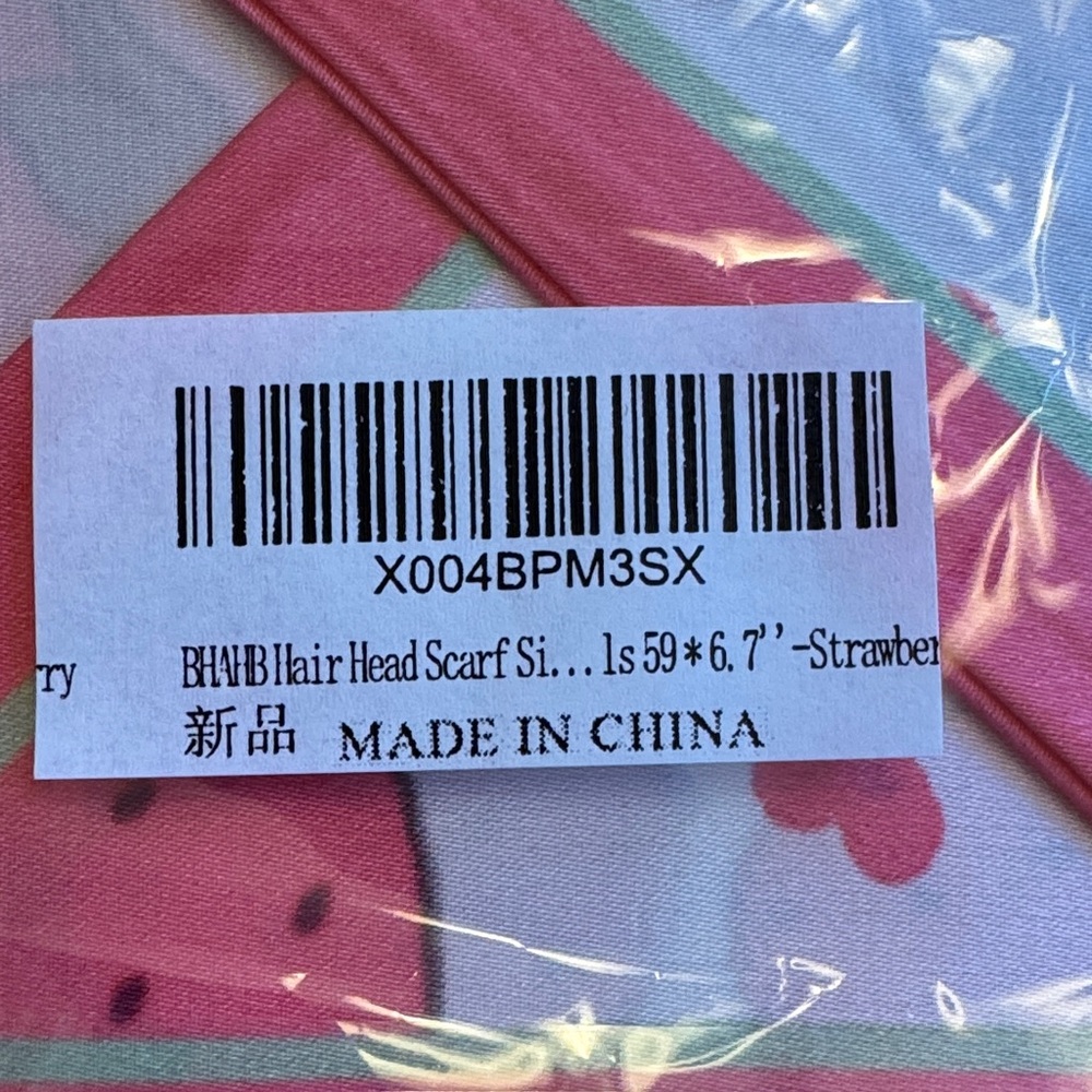Strawberry Print Hair Head Scarf